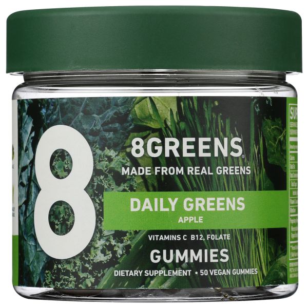 8GREENS: Green Daily8 Apple Gummy, 50 PC