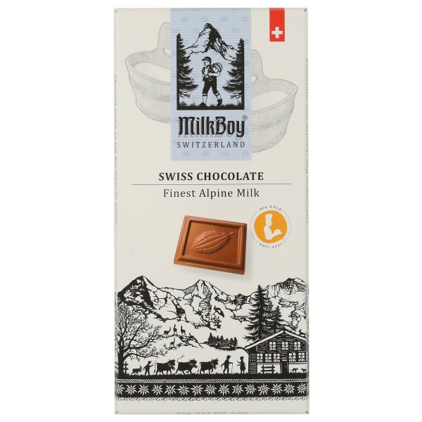 MILKBOY SWISS CHOCOLATES: Finest Alpine Milk Swiss Chocolate, 3 oz