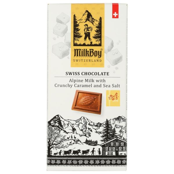 MILKBOY SWISS CHOCOLATES: Alpine Milk With Crunchy Caramel And Sea Salt, 3 oz