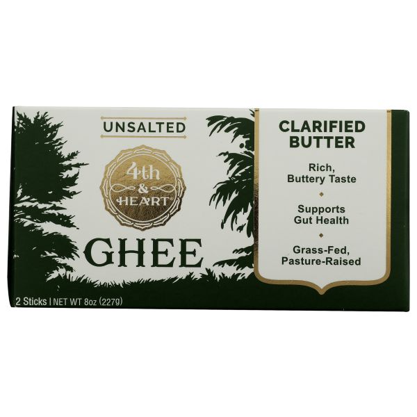 4TH AND HEART: Ghee Butter Sticks Unsalted, 8 oz