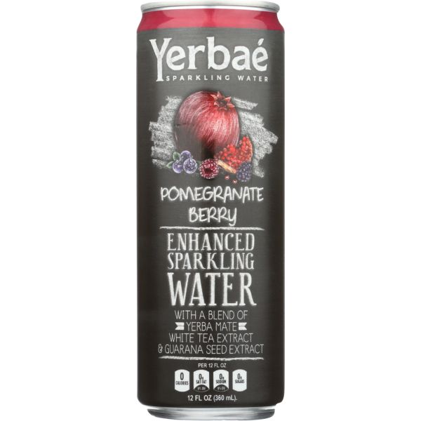 YERBAE: Enhanced Sparkling Water Pomegranate Berry, 12 fl oz