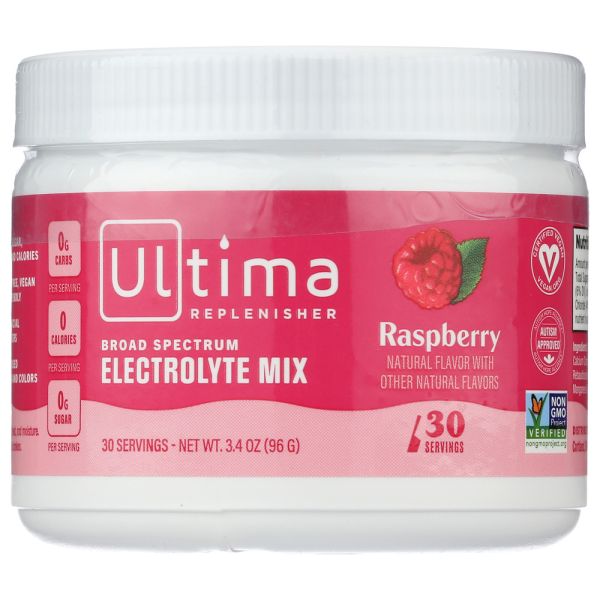 ULTIMA REPLENISHER: Raspberry Electrolyte Drink Mix, 96 gm