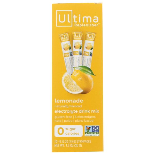 ULTIMA REPLENISHER: Lemonade Electrolyte Hydration Mix 10 Packets, 1.2 oz