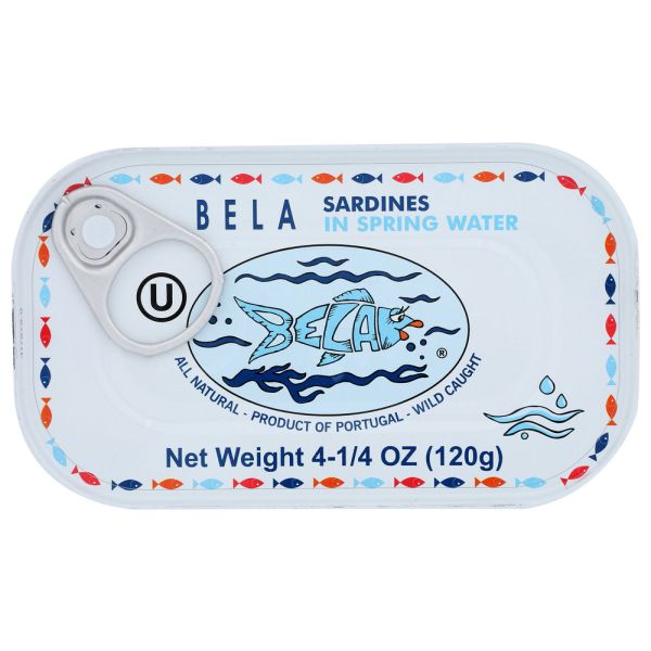 BELA: Sardines In Spring Water, 4.25 oz