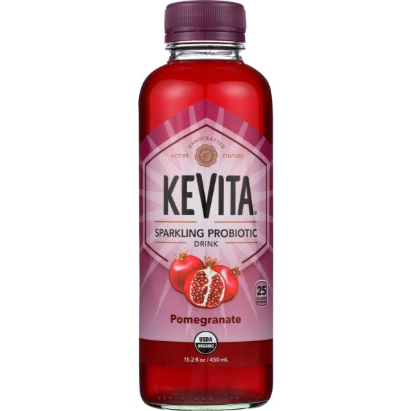 KEVITA: Organic Pomegranate Sparkling Probiotic Drink, 15.2 oz