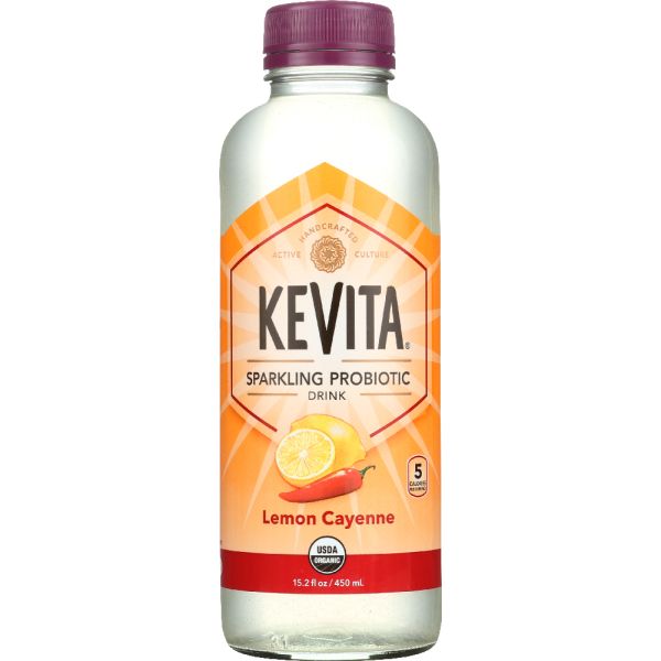 KEVITA: Sparkling Probiotic Drink Daily Cleanse Lemon Cayenne, 15.2 oz