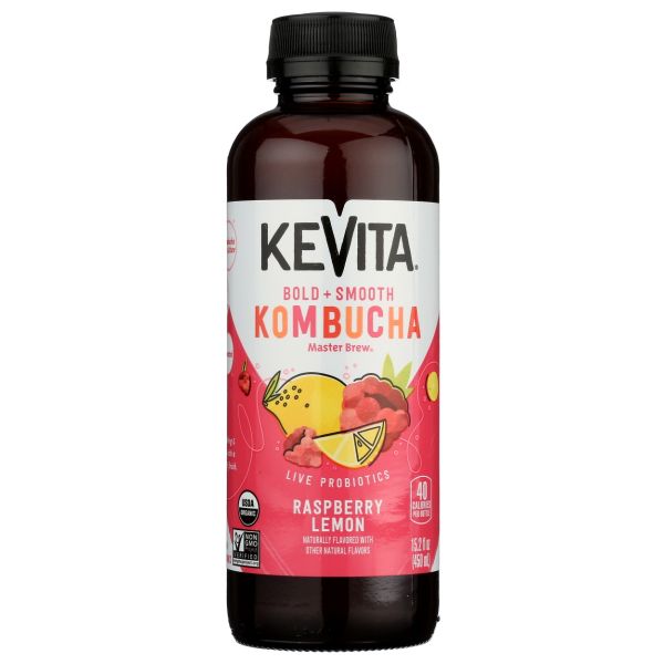 KEVITA: Organic Master Brew Raspberry Lemon Kombucha, 15.2 oz