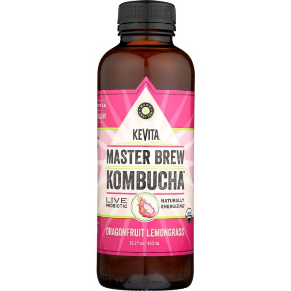 KEVITA: Master Brew Kombucha Live Probiotic Drink Dragonfruit Lemongrass, 15.2 oz