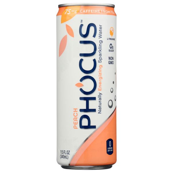 CLEAR CUT PHOCUS: Peach Sparkling Water, 11.5 fo