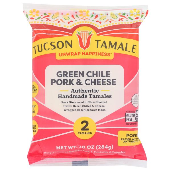 TUCSON TAMALE COMPANY: Tamale Green Chile Pork & Cheese, 10 oz