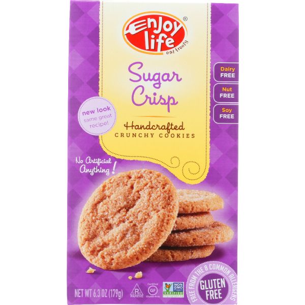 ENJOY LIFE: Handcrafted Crunchy Cookies Sugar Crisp, 6.3 oz