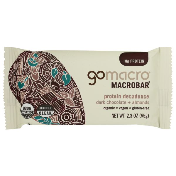 GOMACRO: Dark Chocolate and Almond Macrobar, 2.3 oz