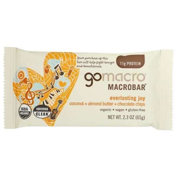 GOMACRO: Bar Chocolate Chip Almond Butter, 2.3 oz
