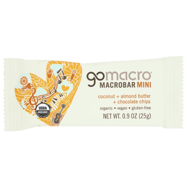 GOMACRO: Coconut Almond Butter Chocolate Chips Mini, 0.9 oz