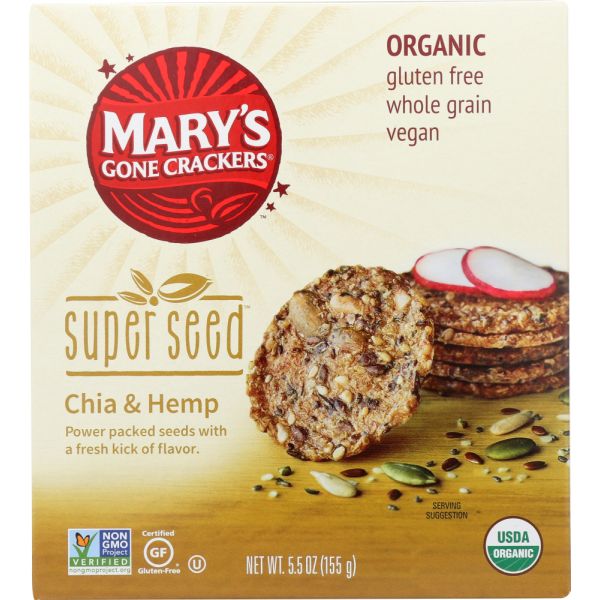 MARYS GONE CRACKERS: Super Seed Chia & Hemp Crackers, 5.5 oz