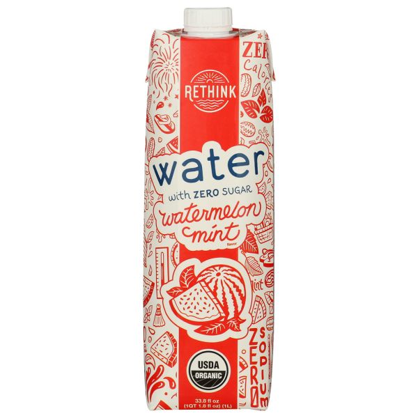 RETHINK: Organic Watermelon Mint Flavored Water, 33.8 fo