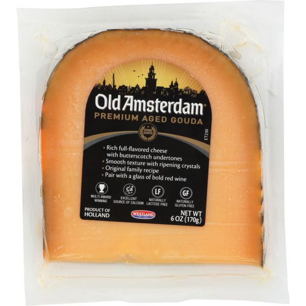 OLD AMSTRDAM: Cheese Gouda Cake Cut Am, 6 oz
