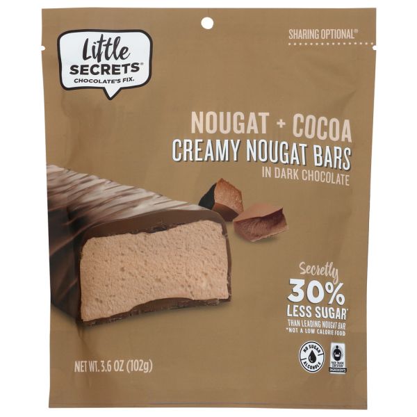 LITTLE SECRETS LLC: Bar Choc Drk Nougat, 3.6 oz