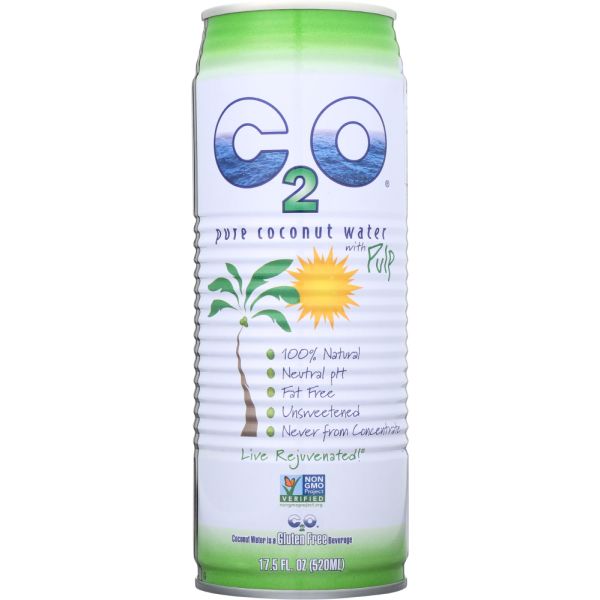 C2O: Pure Coconut Water With Pulp, 17.5 Oz