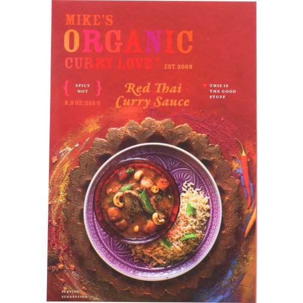 CURRY LOVE: Sauce Red Thai Curry Organic, 8.8 oz