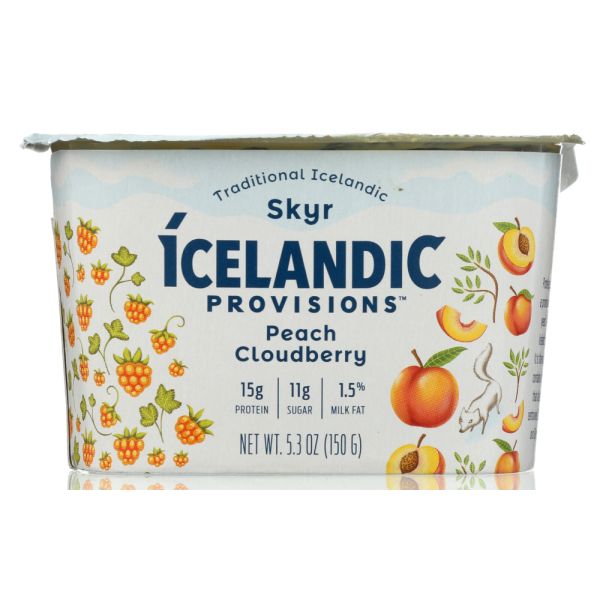 ICELANDIC PROVISIONS: Peach Cloudberry Skyr Yogurt, 5.3 oz