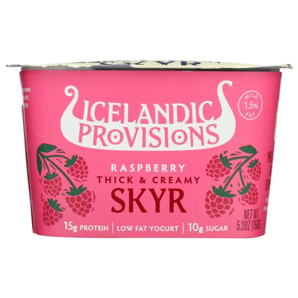 ICELANDIC PROVISIONS: Traditional Skyr Raspberry Yogurt, 5.30 oz