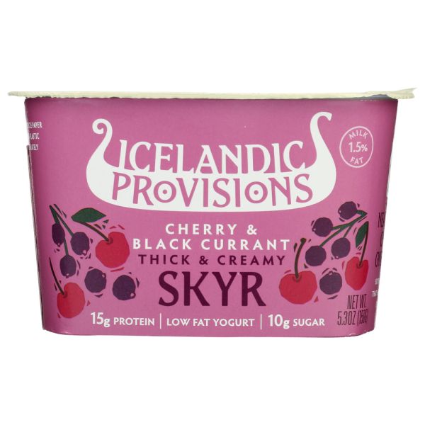 ICELANDIC PROVISIONS: Cherry Black Currant Yogurt, 5.3 oz
