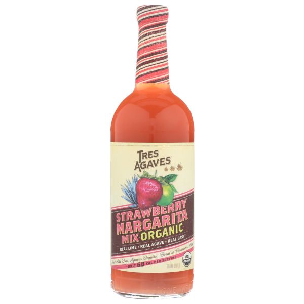 TRES AGAVES: Organic Strawberry Margarita Mix, 33.8 fo