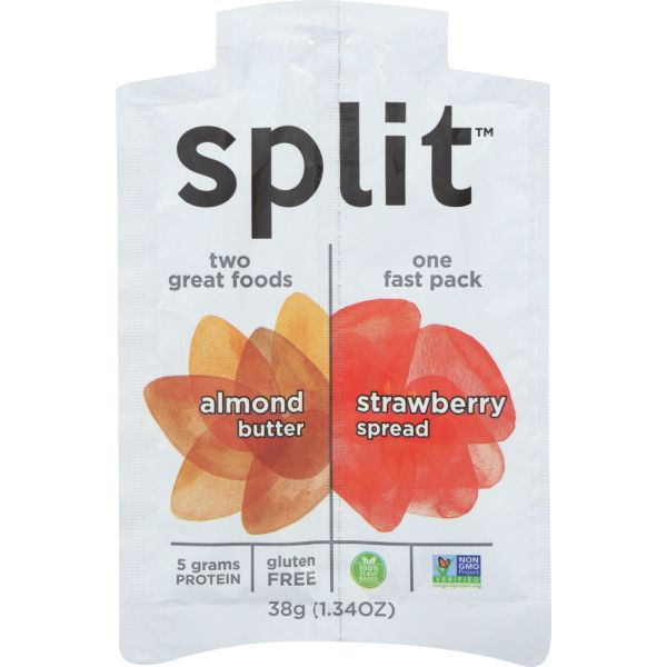 SPLIT NUTRITION: Squeeze Almond Butter Strawberry, 1.34 oz