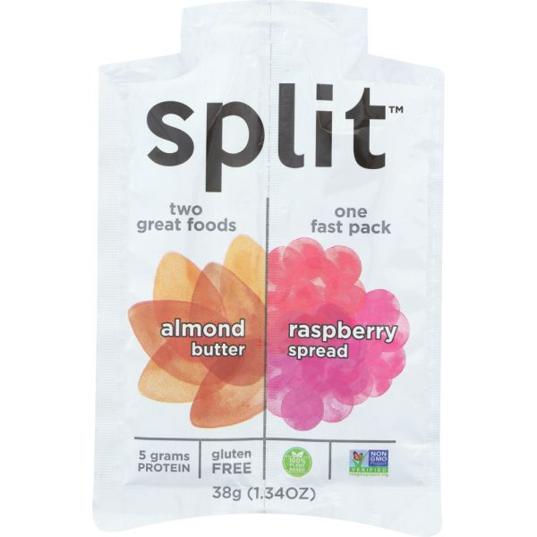 SPLIT NUTRITION: Squeeze Almond Butter Raspberry, 1.34 oz