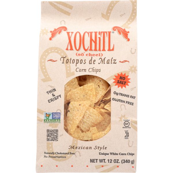 XOCHITL: Chips Corn No Salt, 12 oz