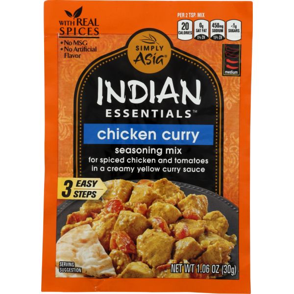 SIMPLY ASIA: Indian Essentials Chicken Curry Seasoning Mix, 1.06 oz