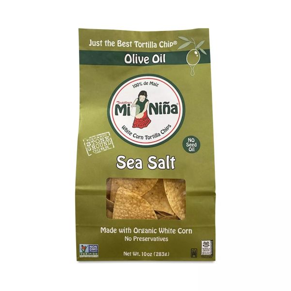 MI NINA: Sea Salt White Corn Tortilla Chips, 10 oz