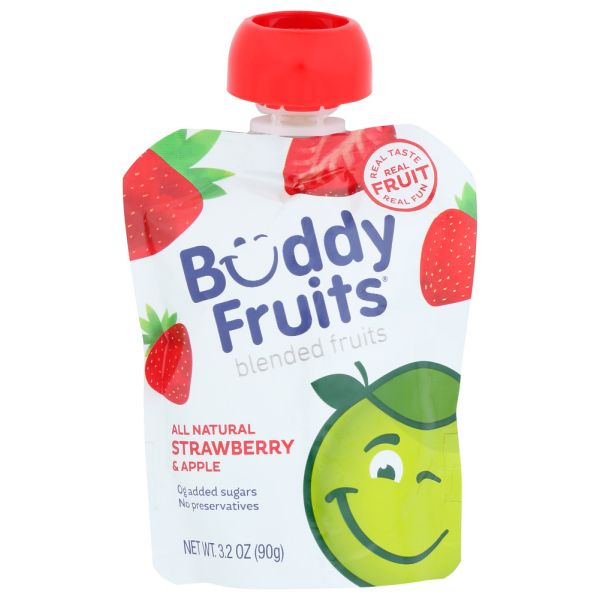 BUDDY FRUITS: Strawberry and Apple Blended Fruits, 3.2 oz