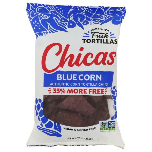 CHICAS: Blue Corn Tortilla Chips, 10 oz