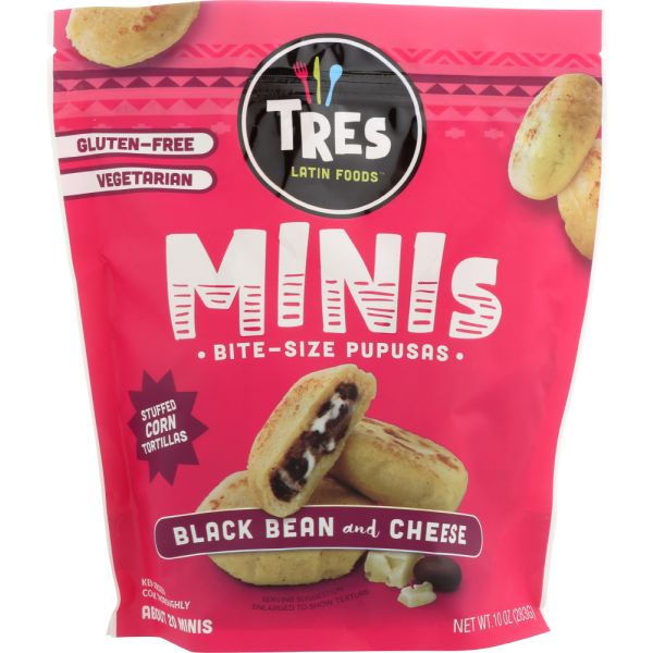 TRES PUPUSAS: Minis Black Bean and Cheese, 10 oz