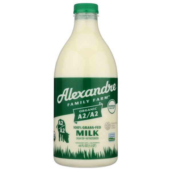 ALEXANDRE FAMILY FARM: A2/A2 Organic Grass-Fed Milk, 48 fo