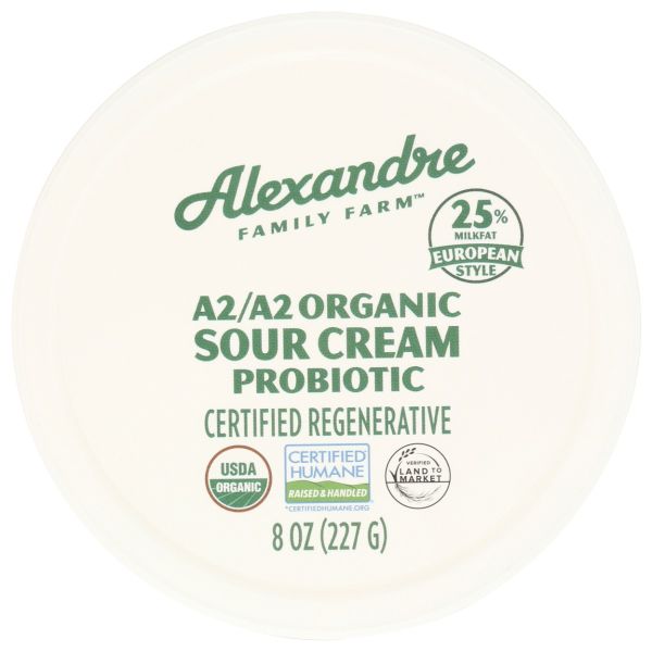 ALEXANDRE FAMILY FARM: A2/A2 Organic Sour Cream, 8 oz