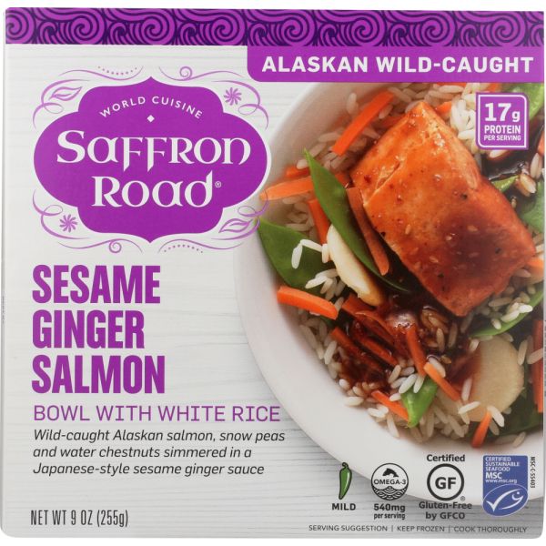 SAFFRON ROAD: Sesame Ginger Salmon Bowl, 9 oz