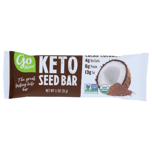 GO RAW: Cacao Coconut Keto Sprouted Seed Bar, 1.1 oz