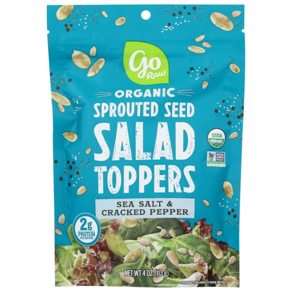 GO RAW: Sea Salt and Cracked Pepper Sprouted Salad Toppers, 4 oz