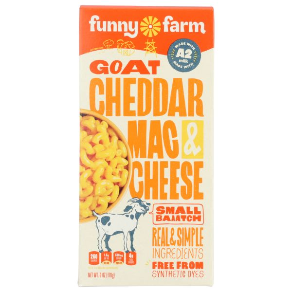 FUNNY FARMS: Goat Cheddar Cheese Macaroni Cheese Dinner, 6 oz