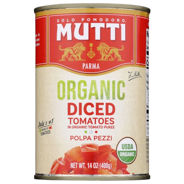 MUTTI: Tomatoes Diced Org, 14 oz