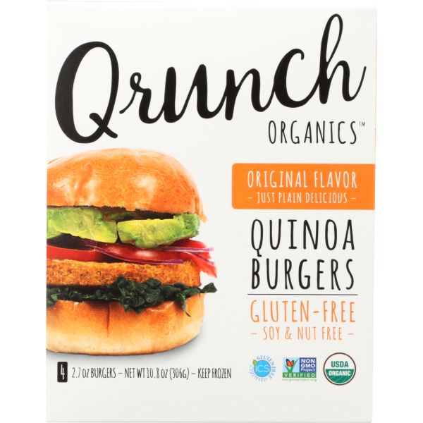 QRUNCH: Quinoa Burgers Original, 10.8 oz