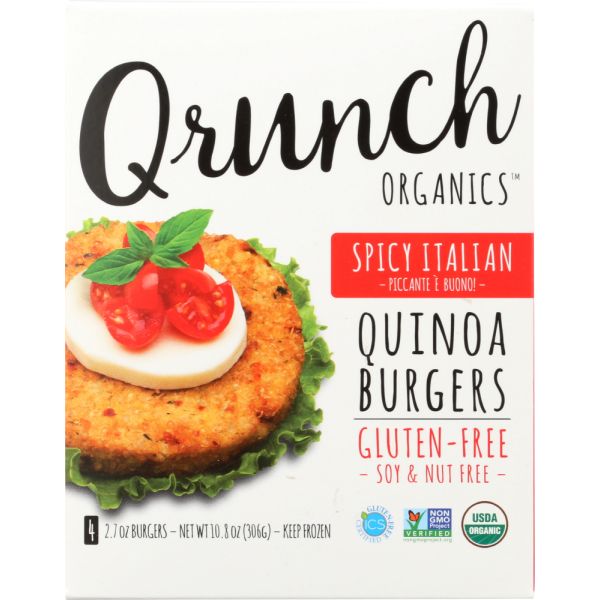 QRUNCH: Quinoa Burgers Spicy Italian, 10.8 oz