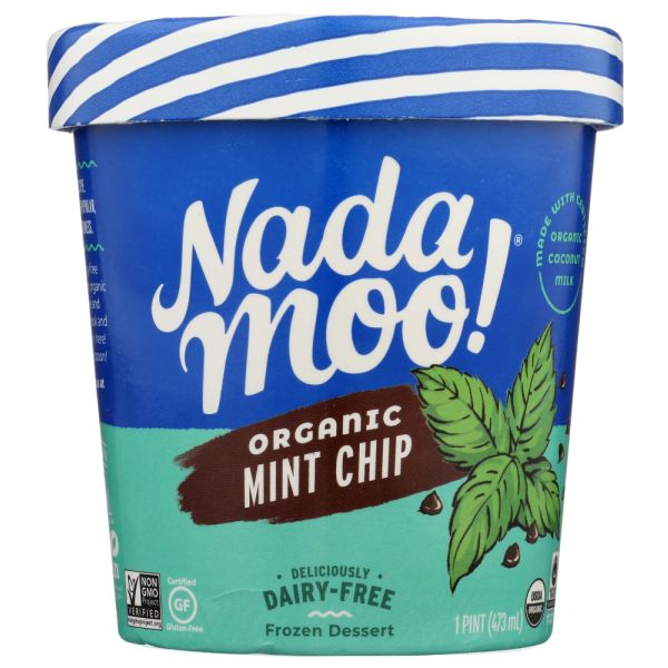 NADAMOO: Dairy Free Organic Mint Chip Ice Cream, 16 oz