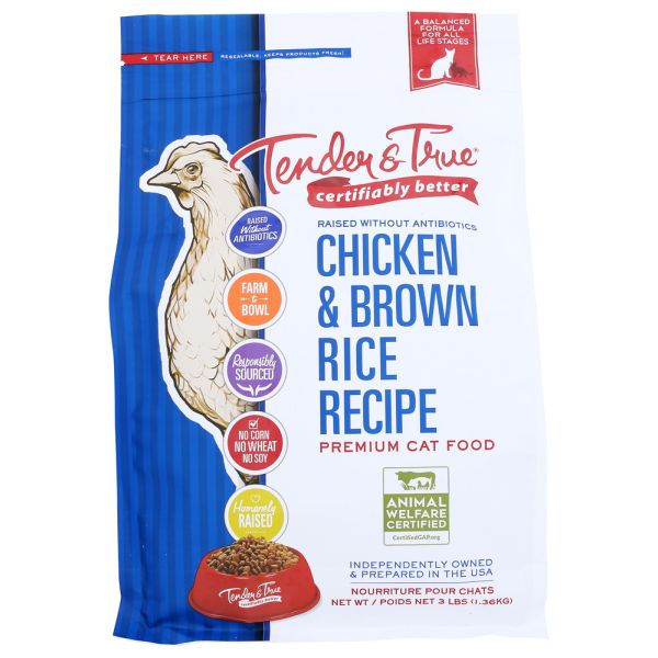 TENDER AND TRUE: Cat Fd Chicken & Brn Rice, 3 lb