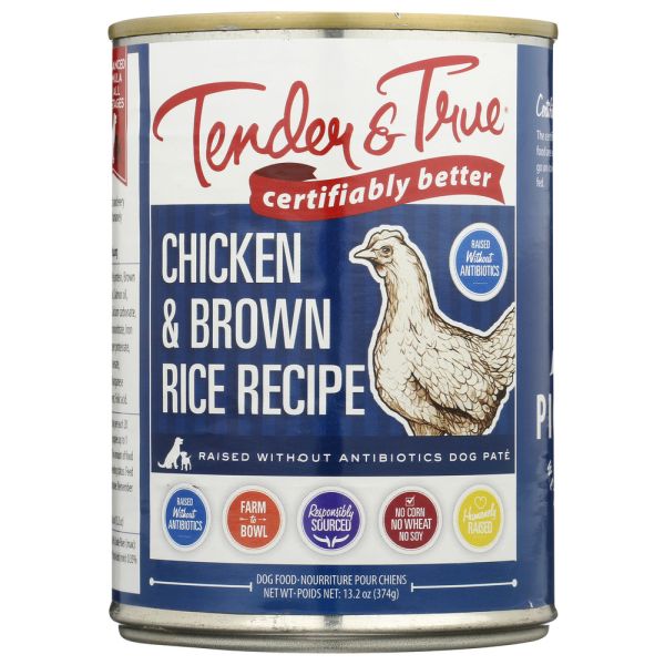 TENDER AND TRUE: Chicken and Brown Rice Canned Dog Food, 13.2 oz