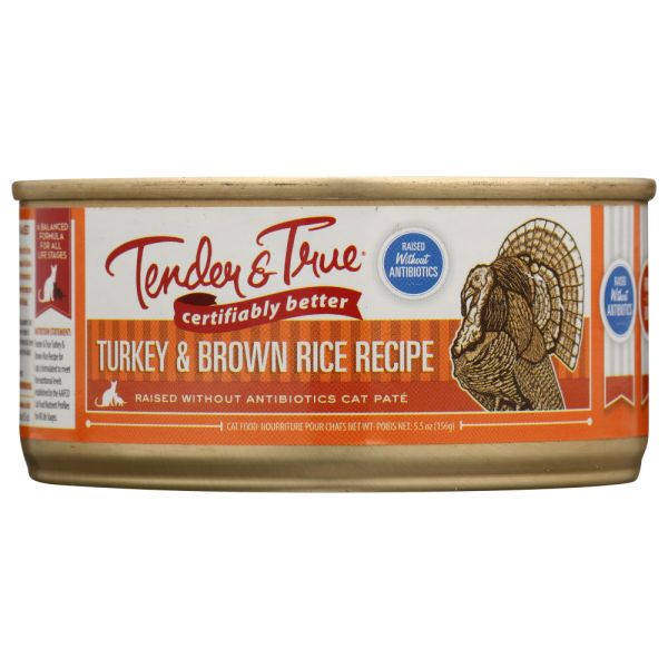 TENDER AND TRUE: Turkey and Brown Rice Canned Cat Food, 5.5 oz