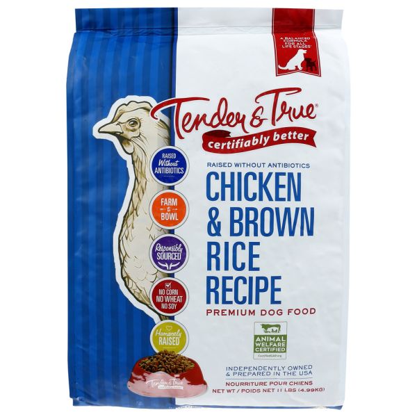 TENDER AND TRUE: Kibble Dog Chkn Brwn Rice, 11 lb